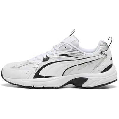 Puma MILENIO TECH Unisex-Sneaker, Weiß, Schwarz, Silber, 3.5 UK Puma MILENIO TECH Unisex-Sneaker, Weiß, Schwarz, Silber, 3.5 UK