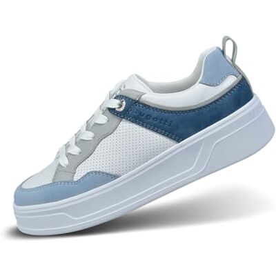 Bugatti Damen Chunky Weiß-Blaue Freizeitsneaker mit perforiertem Design für Belüftung, robuster Verarbeitung und modernem Stil, weiß/blau, 40 EU Bugatti Damen Chunky Weiß-Blaue Freizeitsneaker mit perforiertem Design für Belüftung, robuster Verarbeitung und modernem Stil, weiß/blau, 40 EU