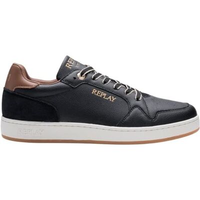 Replay Herren Cupsole Sneaker, Black Cuoio (Schwarz), 41 Replay Herren Cupsole Sneaker, Black Cuoio (Schwarz), 41