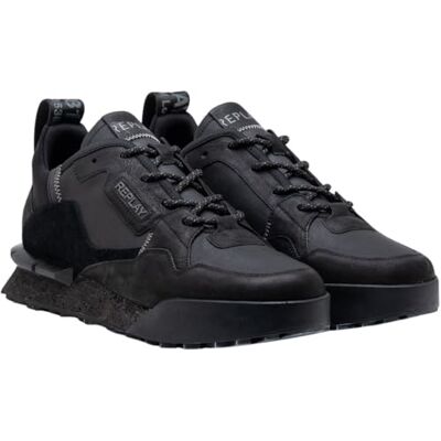 Replay Herren Sneaker mit Schnürsenkeln, Schwarz (Black 003), 44 Replay Herren Sneaker mit Schnürsenkeln, Schwarz (Black 003), 44