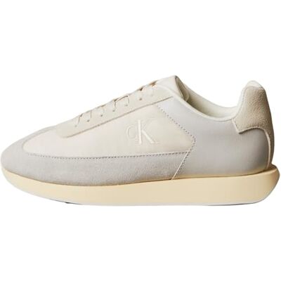 Calvin Damen Runner Sneaker Retro Laceup Mix zum Schnüren, Grau (Dk Ecru/Pearl Grey/Marshmallow), 36 Calvin Damen Runner Sneaker Retro Laceup Mix zum Schnüren, Grau (Dk Ecru/Pearl Grey/Marshmallow), 36
