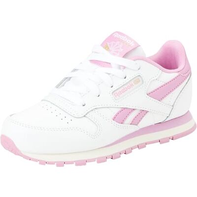 Reebok Unisex Kinder Classic Leather Sneaker,Ftwwht Jaspnk Chalk,33 EU Reebok Unisex Kinder Classic Leather Sneaker,Ftwwht Jaspnk Chalk,33 EU