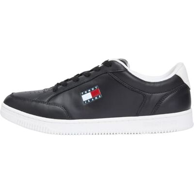 Tommy Jeans Herren Cupsole Sneaker Long Lace zum Schnüren, Schwarz (Black), 43 Tommy Jeans Herren Cupsole Sneaker Long Lace zum Schnüren, Schwarz (Black), 43