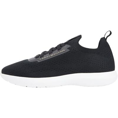 Tommy Hilfiger Damen Runner Sneaker Knit Extralight Low Top, Schwarz (Black), 39 Tommy Hilfiger Damen Runner Sneaker Knit Extralight Low Top, Schwarz (Black), 39