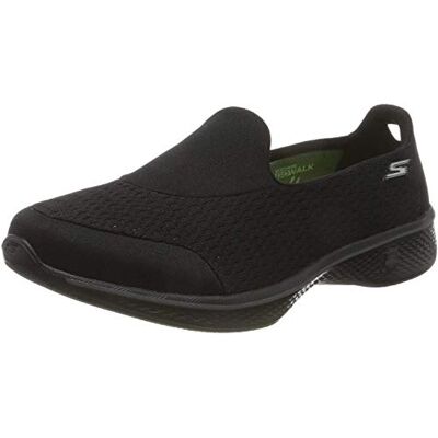 Skechers Women Go Walk 4 Pursuit Slip On Trainers, Black (Black Textile/Trim Bbk), 8 UK (41 EU) Skechers Women Go Walk 4 Pursuit Slip On Trainers, Black (Black Textile/Trim Bbk), 8 UK (41 EU)