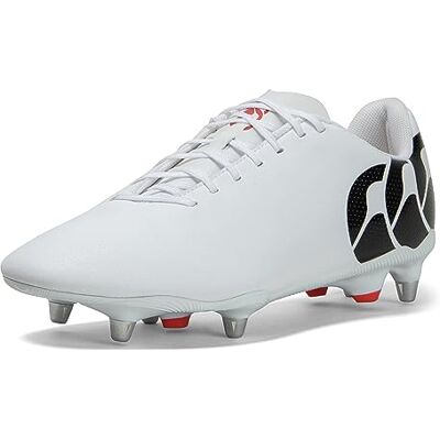 Canterbury Unisex Speed Raze Rugby-Stiefel mit weichem Boden, Schwarz, Größe 45, Weiß/Schwarz/Rot, 45.5 EU Canterbury Unisex Speed Raze Rugby-Stiefel mit weichem Boden, Schwarz, Größe 45, Weiß/Schwarz/Rot, 45.5 EU