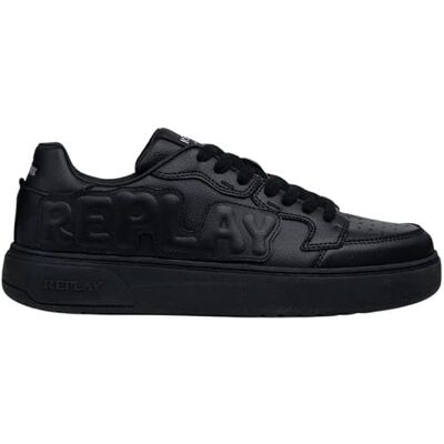 Replay Herren Cupsole Sneaker mit Logo, Black 003 (Schwarz), 44 Replay Herren Cupsole Sneaker mit Logo, Black 003 (Schwarz), 44