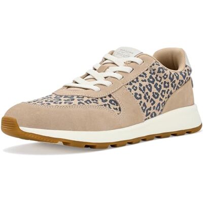TOMS Damen TRVL Lite Retro-Sneaker, Haferbeige mit kleinen Leoparden-Punkten/Wildleder, Größe 38.5 EU TOMS Damen TRVL Lite Retro-Sneaker, Haferbeige mit kleinen Leoparden-Punkten/Wildleder, Größe 38.5 EU
