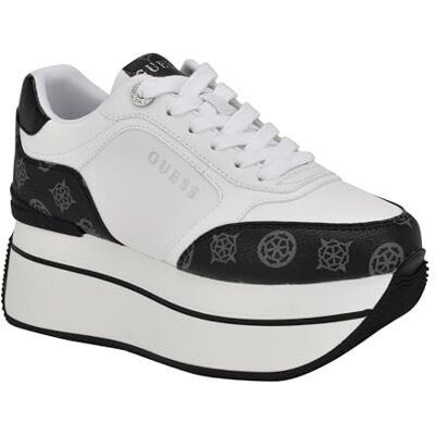 Guess Damen Camrio Sneaker, Weiß/Schwarz Logo 142, 38 EU Guess Damen Camrio Sneaker, Weiß/Schwarz Logo 142, 38 EU