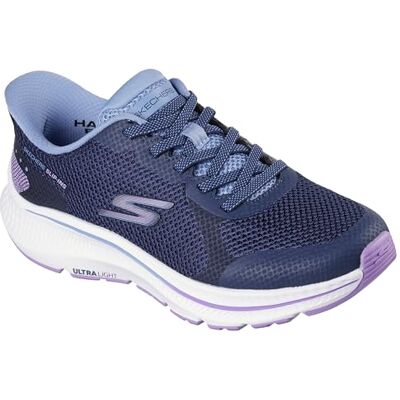 Skechers Damen Go Run Consistent 2.0 Captiva Slip-InTurnschuhe, Navy Textile/Lavender Trim, 38.5 EU Skechers Damen Go Run Consistent 2.0 Captiva Slip-InTurnschuhe, Navy Textile/Lavender Trim, 38.5 EU