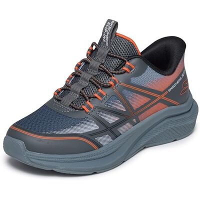 Skechers Jungen Microspec Velocity Turnschuhe, Charcoal Synthetic Textile Orange & Black, 28 EU Skechers Jungen Microspec Velocity Turnschuhe, Charcoal Synthetic Textile Orange & Black, 28 EU
