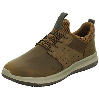 Skechers Herren Delson Axton Trainers, Dark Brown Leather, 40 EU Skechers Herren Delson Axton Trainers, Dark Brown Leather, 40 EU