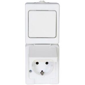 Kopp - 130102009 - IP44 - Arktischweiß - Schalter mit Steckdose Kopp - 130102009 - IP44 - Arktischweiß - Schalter mit Steckdose