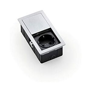 Kopp by ASA 939660014 VersaHIT Mono Einbau-/Tischsteckdose mit Tastendruck-Deckel zum Einbau in Möbel/Arbeitsflächen, 1 x Schutzkontakt-Steckdose, 2 m Anschlusskabel, 3400W/16A, Edelstahl-Optik Kopp by ASA 939660014 VersaHIT Mono Einbau-/Tischsteckdose mit Tastendruck-Deckel zum Einbau in Möbel/Arbeitsflächen, 1 x Schutzkontakt-Steckdose, 2 m Anschlusskabel, 3400W/16A, Edelstahl-Optik