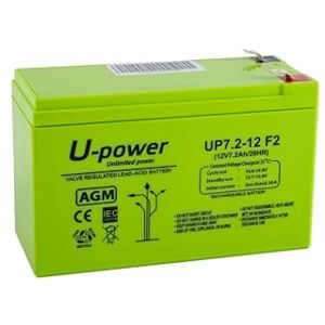 Master U-Power U-Power AGM Batterie 12V 7.2Ah, VRLA Bleiakku wartungsfrei, wiederaufladbar, Faston F2 (6,3 mm), für Alarmanlagen, USV/UPS, Sicherheit & Elektronik Master U-Power U-Power AGM Batterie 12V 7.2Ah, VRLA Bleiakku wartungsfrei, wiederaufladbar, Faston F2 (6,3 mm), für Alarmanlagen, USV/UPS, Sicherheit & Elektronik