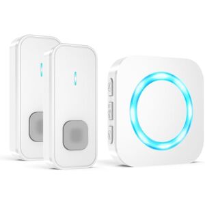 AIMAX Funkklingel mit 2 Sender und 1 Empfänger,klingel Haustür kit,400m Hohe Reichweite, IP55 Wasserdicht, 55 Klingeltöne, 5 Lautstärkestufen Mit LED-Blitz,kabellose Installation AIMAX Funkklingel mit 2 Sender und 1 Empfänger,klingel Haustür kit,400m Hohe Reichweite, IP55 Wasserdicht, 55 Klingeltöne, 5 Lautstärkestufen Mit LED-Blitz,kabellose Installation