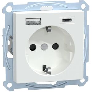 Schneider Electric Merten Schuko-USB-Steckdose, USB-Typ A+C, System M, Unterputz, aktivweiss, Artikelnummer MEG2367-0325, 1 Stück Schneider Electric Merten Schuko-USB-Steckdose, USB-Typ A+C, System M, Unterputz, aktivweiss, Artikelnummer MEG2367-0325, 1 Stück