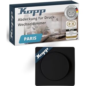 Kopp Paris Abdeckung für Druck-Wechsel-Dimmer, schwarz, matte Oberfläche, 333750188 Kopp Paris Abdeckung für Druck-Wechsel-Dimmer, schwarz, matte Oberfläche, 333750188