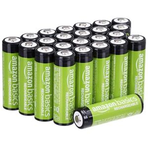 Amazon 24er-Pack wiederaufladbare AA-NiMH-Akkus, 2000 mAh, 1,2 V, bis zu 1000x aufladbar, vorgeladen Amazon 24er-Pack wiederaufladbare AA-NiMH-Akkus, 2000 mAh, 1,2 V, bis zu 1000x aufladbar, vorgeladen