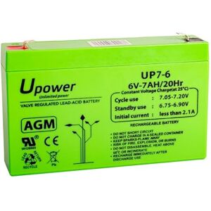 Master U-Power U-Power AGM Batterie 6V 7Ah, VRLA Bleiakku wartungsfrei, wiederaufladbar, Faston F1 (4,8 mm), für Alarmanlagen, USV/UPS, Sicherheit & Elektronik Master U-Power U-Power AGM Batterie 6V 7Ah, VRLA Bleiakku wartungsfrei, wiederaufladbar, Faston F1 (4,8 mm), für Alarmanlagen, USV/UPS, Sicherheit & Elektronik