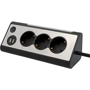 Unitec 30884 Mehrfachsteckdose - USB, LED, Touch, Edelstahl Unitec 30884 Mehrfachsteckdose - USB, LED, Touch, Edelstahl