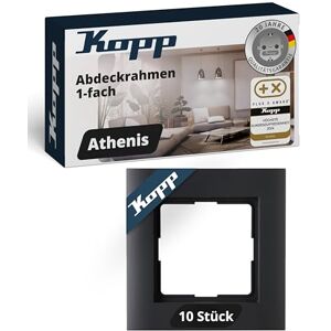 Kopp ATHENIS 1-fach Abdeckrahmen in Anthrazit 10 Stück 86 x 86 x 9,5 mm Rahmen für Steckdosen & Schalter Eleganter Steckdosenrahmen aus mattem Kunststoff Hochwertiger Lichtschalter-Rahmen Kopp ATHENIS 1-fach Abdeckrahmen in Anthrazit 10 Stück 86 x 86 x 9,5 mm Rahmen für Steckdosen & Schalter Eleganter Steckdosenrahmen aus mattem Kunststoff Hochwertiger Lichtschalter-Rahmen