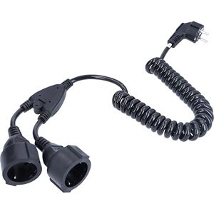 as - Schwabe as Schwabe Spiralkabel 2 m auf 4 m 2 Schuko Steckdosen 230V, 16A dehnbare Spiralleitung mit Schutzkontaktwickelstecker Verlängerungskabel 2-fach Steckdosen IP20 schwarz, 70433 as - Schwabe as Schwabe Spiralkabel 2 m auf 4 m 2 Schuko Steckdosen 230V, 16A dehnbare Spiralleitung mit Schutzkontaktwickelstecker Verlängerungskabel 2-fach Steckdosen IP20 schwarz, 70433