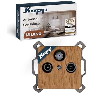 Kopp MILANO 3-fach Antennensteckdose Eichen-Echtholz Hochwertige IP20 TV-Kabel-Steckdose Stilvolle TV/RF Antennendose aus echtem Holz SAT-Dose für alle gängigen Antennensteckdosen Kopp MILANO 3-fach Antennensteckdose Eichen-Echtholz Hochwertige IP20 TV-Kabel-Steckdose Stilvolle TV/RF Antennendose aus echtem Holz SAT-Dose für alle gängigen Antennensteckdosen