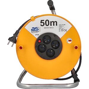 as - Schwabe as Schwabe Kabeltrommel 50 m, Verlängerungskabel, 4 Unterputz Steckdosen NF 230V / 16A & Schutzkontaktstecker, Kabeltrommel, IP44, Orange, Made in Germany, 811481 as - Schwabe as Schwabe Kabeltrommel 50 m, Verlängerungskabel, 4 Unterputz Steckdosen NF 230V / 16A & Schutzkontaktstecker, Kabeltrommel, IP44, Orange, Made in Germany, 811481