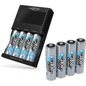 Ansmann Powerline 4 Ultra Akku-Ladegerät für AA/AAA/C/D NiMH Akkus & Li-Ion Rundzellen 18650/26650 Batterieladegerät mit 4 Ladeprogrammen inkl. 8X NiMH AA2850 Akkus, Schnellladegerät Ansmann Powerline 4 Ultra Akku-Ladegerät für AA/AAA/C/D NiMH Akkus & Li-Ion Rundzellen 18650/26650 Batterieladegerät mit 4 Ladeprogrammen inkl. 8X NiMH AA2850 Akkus, Schnellladegerät