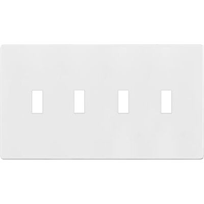 ENERLITES Schraubenlose Vierfach-Kippschalter-Wandplatte, kindersichere Lichtschalter-Abdeckung, Standardgröße 4-Fach, 11,9 x 21,3 cm, unzerbrechliches Polycarbonat-Thermoplast, UL-gelistet, SI8814-W ENERLITES Schraubenlose Vierfach-Kippschalter-Wandplatte, kindersichere Lichtschalter-Abdeckung, Standardgröße 4-Fach, 11,9 x 21,3 cm, unzerbrechliches Polycarbonat-Thermoplast, UL-gelistet, SI8814-W