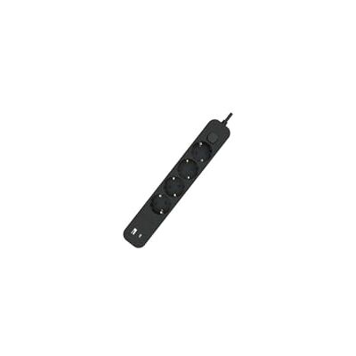 PRENDELUZ Steckdosenleiste, Schwarz, 4 Steckdosen mit Schalter + 2 USB-Ports (Typ A + Typ C) 3680 W PRENDELUZ Steckdosenleiste, Schwarz, 4 Steckdosen mit Schalter + 2 USB-Ports (Typ A + Typ C) 3680 W