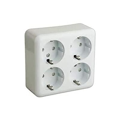 Glowster Schuko-Steckdose mit 4 Aufputzsteckdosen, mit Überlastschutz, ideal zum sicheren und effizienten Anschluss mehrerer elektrischer Geräte. Glowster Schuko-Steckdose mit 4 Aufputzsteckdosen, mit Überlastschutz, ideal zum sicheren und effizienten Anschluss mehrerer elektrischer Geräte.