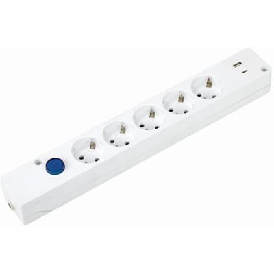 Simon Multifix-Sockel, Steckdosenleiste mit 5 Steckdosen 16 A und 2 USB A+C, Schnellladung, Schnellladung, Mehrfachstecker, Steckdosenleiste mit Erdungssteckdose und Lichtschalter, 250 V, 3680 W, Weiß Simon Multifix-Sockel, Steckdosenleiste mit 5 Steckdosen 16 A und 2 USB A+C, Schnellladung, Schnellladung, Mehrfachstecker, Steckdosenleiste mit Erdungssteckdose und Lichtschalter, 250 V, 3680 W, Weiß