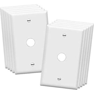 ENERLITES Telefon-/Kabel-Wandabdeckung, 1-Gang, 0,406 Zoll Loch, lichtbeständiges, unzerbrechliches Polycarbonat mit glatter Oberfläche, 8661-W-10 Stück, Weiß, 10 Stück, 1 cm, 10 Stück pro Set ENERLITES Telefon-/Kabel-Wandabdeckung, 1-Gang, 0,406 Zoll Loch, lichtbeständiges, unzerbrechliches Polycarbonat mit glatter Oberfläche, 8661-W-10 Stück, Weiß, 10 Stück, 1 cm, 10 Stück pro Set
