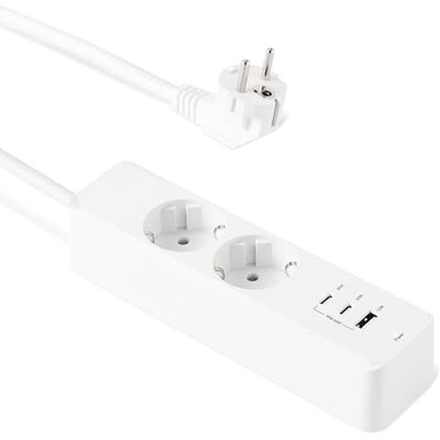 Amazon Steckdosenleiste mit 2 Wechselstromsteckdosen 20W USB-C-Schnellladefunktion 2 USB-C-Anschlüssen 1 USB-A-Anschluss, 1,5m Verlängerungskabel, für Zuhause/Büro/Reisen, TÜV-zertifiziert Weiß Amazon Steckdosenleiste mit 2 Wechselstromsteckdosen 20W USB-C-Schnellladefunktion 2 USB-C-Anschlüssen 1 USB-A-Anschluss, 1,5m Verlängerungskabel, für Zuhause/Büro/Reisen, TÜV-zertifiziert Weiß