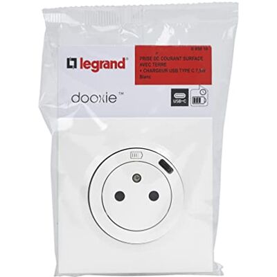 Legrand Steckdose 2P+T 16A + USB Type C Dooxie - Weiß Legrand Steckdose 2P+T 16A + USB Type C Dooxie - Weiß