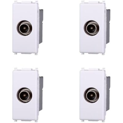 ElektroNova Direkte TV-Steckdose männlich weiß kompatibel Vimar Plana Kit 4 Stück 2250 ElektroNova Direkte TV-Steckdose männlich weiß kompatibel Vimar Plana Kit 4 Stück 2250