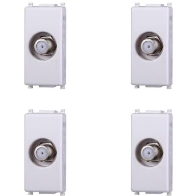 ElektroNova Vimar Plana TV-Steckdose, Typ F, weiß, kompatibel mit Vimar Plana, 4 Stück, 2252 ElektroNova Vimar Plana TV-Steckdose, Typ F, weiß, kompatibel mit Vimar Plana, 4 Stück, 2252