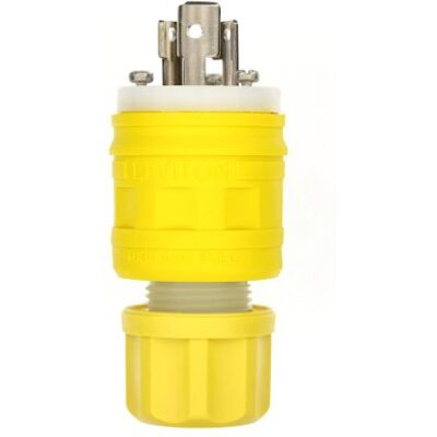 Leviton 24 47 15 Amp, 125 Volt, Sicherung plug, Industriequalität, Erdung, wetguard, gelb Leviton 24 47 15 Amp, 125 Volt, Sicherung plug, Industriequalität, Erdung, wetguard, gelb
