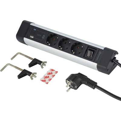 ELECTRALINE 62581 Mehrfachstecker - USB, 3 Steckdosen, 2m Kabel ELECTRALINE 62581 Mehrfachstecker - USB, 3 Steckdosen, 2m Kabel