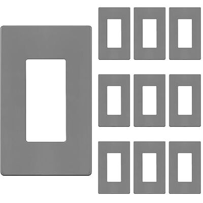 ENERLITES SI8831-GY-10 schraubenlose Wandplatte, kindersichere Steckdosenabdeckung, Größe 1-Gang 11,9 cm H x 7,4 cm L, unzerbrechlicher Thermoplast, Polycarbonat, glänzend, Grau, 10 Stück ENERLITES SI8831-GY-10 schraubenlose Wandplatte, kindersichere Steckdosenabdeckung, Größe 1-Gang 11,9 cm H x 7,4 cm L, unzerbrechlicher Thermoplast, Polycarbonat, glänzend, Grau, 10 Stück