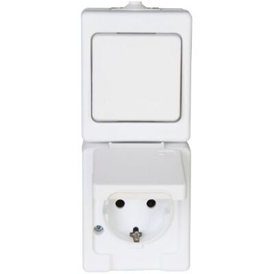 Kopp - 130102009 - IP44 - Arktischweiß - Schalter mit Steckdose Kopp - 130102009 - IP44 - Arktischweiß - Schalter mit Steckdose