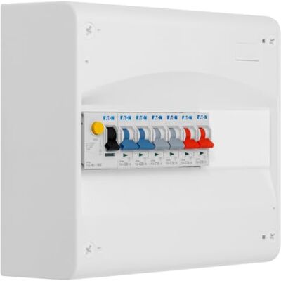 Eaton 1-reihiges Bild, 1 Trennschalter, Diff. + 6 Schutzschalter Eaton 1-reihiges Bild, 1 Trennschalter, Diff. + 6 Schutzschalter