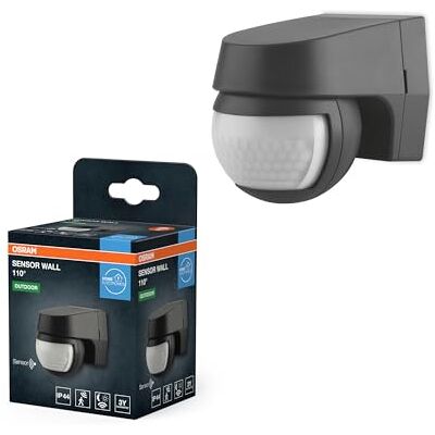 Osram SENSOR Wandleuchte mit 110° Bewegungs- und Lichtsensor für bündige Deckenmontage, Dunkelgrau, IP44-Schutz, für Garagen und Keller Osram SENSOR Wandleuchte mit 110° Bewegungs- und Lichtsensor für bündige Deckenmontage, Dunkelgrau, IP44-Schutz, für Garagen und Keller