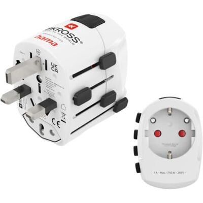 Hama Weltreiseadapter Universal 3‑polig für über 150 Länder Reiseadapter Weltweit mit Sicherung, Steckdosenadapter für USA, UK, Australien, China, Europa, Typ C, E & F Stecker Hama Weltreiseadapter Universal 3‑polig für über 150 Länder Reiseadapter Weltweit mit Sicherung, Steckdosenadapter für USA, UK, Australien, China, Europa, Typ C, E & F Stecker
