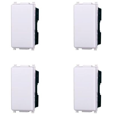 IXTRIMA Einpoliger Schalter 1P 16A kompatibel Plana Farbe Weiß EV0401 Kit 4 Stück IXTRIMA Einpoliger Schalter 1P 16A kompatibel Plana Farbe Weiß EV0401 Kit 4 Stück