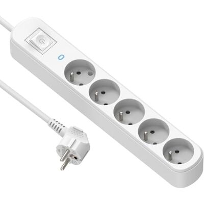 Electraline 32030 Prima Steckdosenleiste, 5 Steckdosen, 16 A, mit Überspannungsschutz, mit Ein-/Ausschalter, Länge 1,5 m, Weiß Electraline 32030 Prima Steckdosenleiste, 5 Steckdosen, 16 A, mit Überspannungsschutz, mit Ein-/Ausschalter, Länge 1,5 m, Weiß