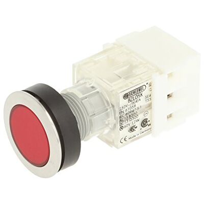 Schlegel 23.000.491 Drucktaste Edelstahl, Tasterkappe rot, beleuchteter Tastkontaktgeber 1 Öffner, Schraubanschluss, 24V LED Schlegel 23.000.491 Drucktaste Edelstahl, Tasterkappe rot, beleuchteter Tastkontaktgeber 1 Öffner, Schraubanschluss, 24V LED