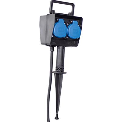 as - Schwabe as Schwabe 4-fach Gartensteckdose mit Erdspieß 2 m Gummischlauchleitung Außensteckdose mit Klappdeckeln Verteilersteckdose witterungsbeständig IP44 230V/16A, Schwarz, 60684 as - Schwabe as Schwabe 4-fach Gartensteckdose mit Erdspieß 2 m Gummischlauchleitung Außensteckdose mit Klappdeckeln Verteilersteckdose witterungsbeständig IP44 230V/16A, Schwarz, 60684